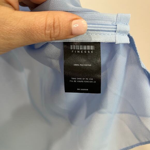 Finesse Norma Baby Blue Chiffon Cami Top Lace Trim Y2K Fairycore Size L - Picture 7 of 10